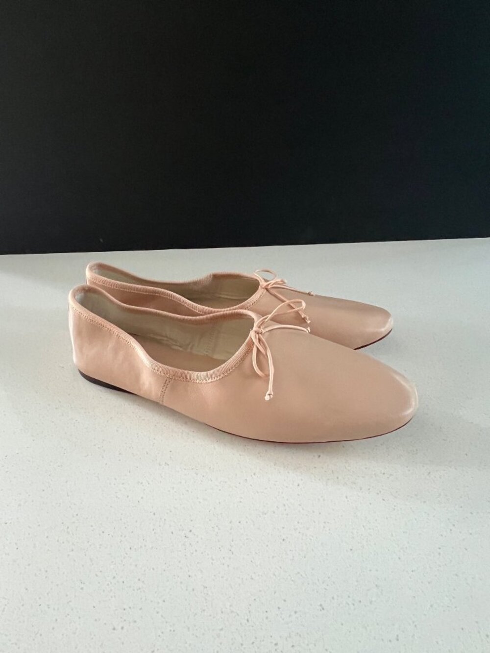 LOEFFLER RANDALL Landon light pink Leather Bow Ballerina Flats SIZE 7 - Picture 3 of 6